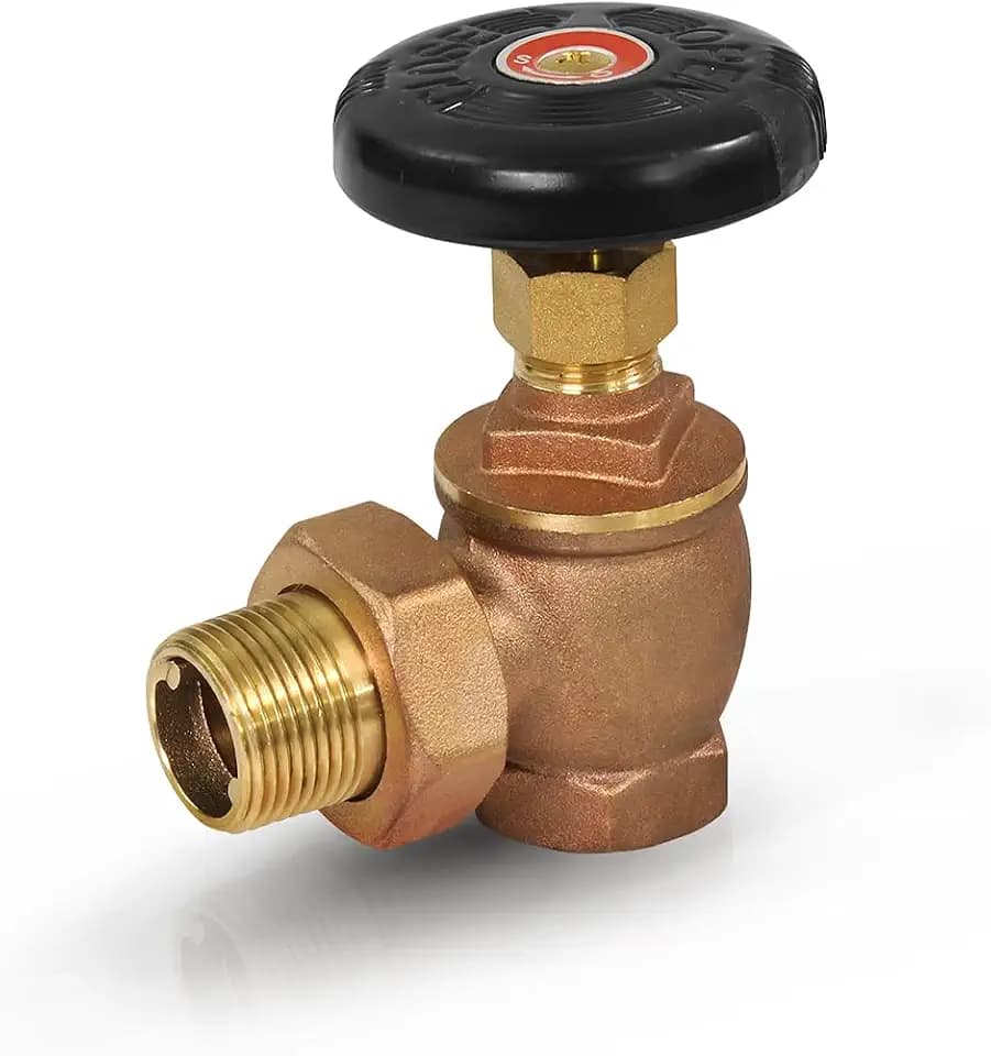Midline Valve 6I342 Steam Radiator Valve; Air Vent Temperature Control; 1 in. FIP x Male Union; Brass