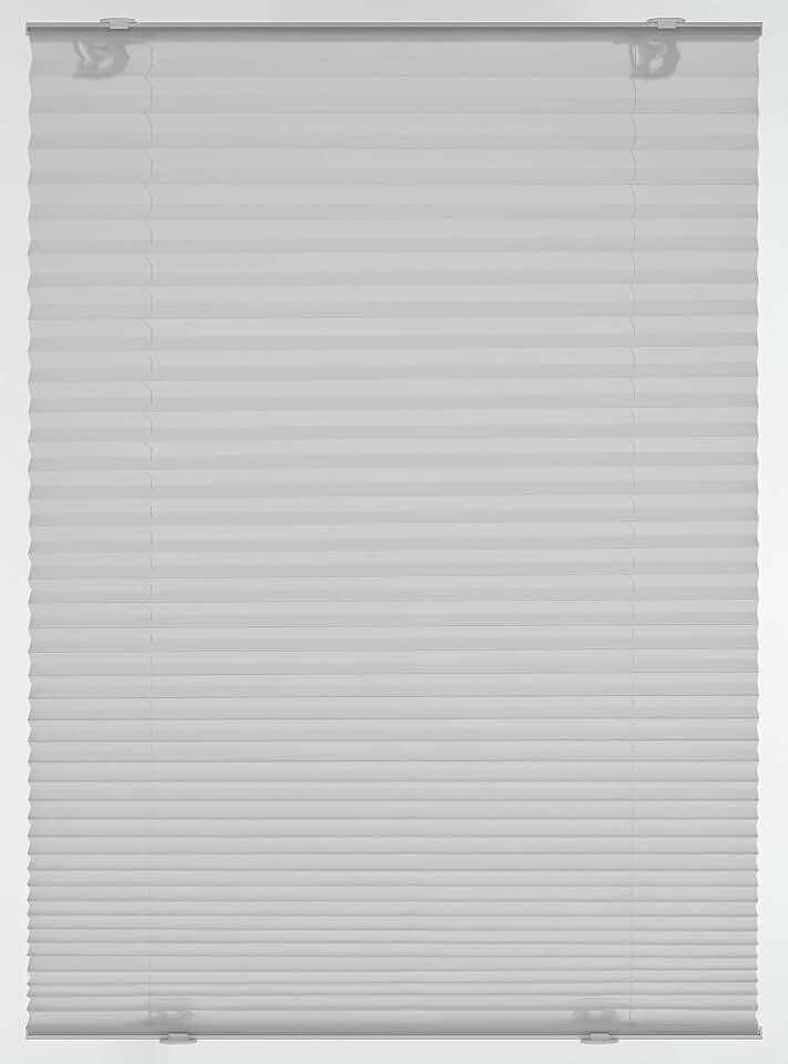 GARDINIA Solo Dachfenster-Plissee ohne Bohren, Saugnäpfe, Grau, 59,3x100cm
