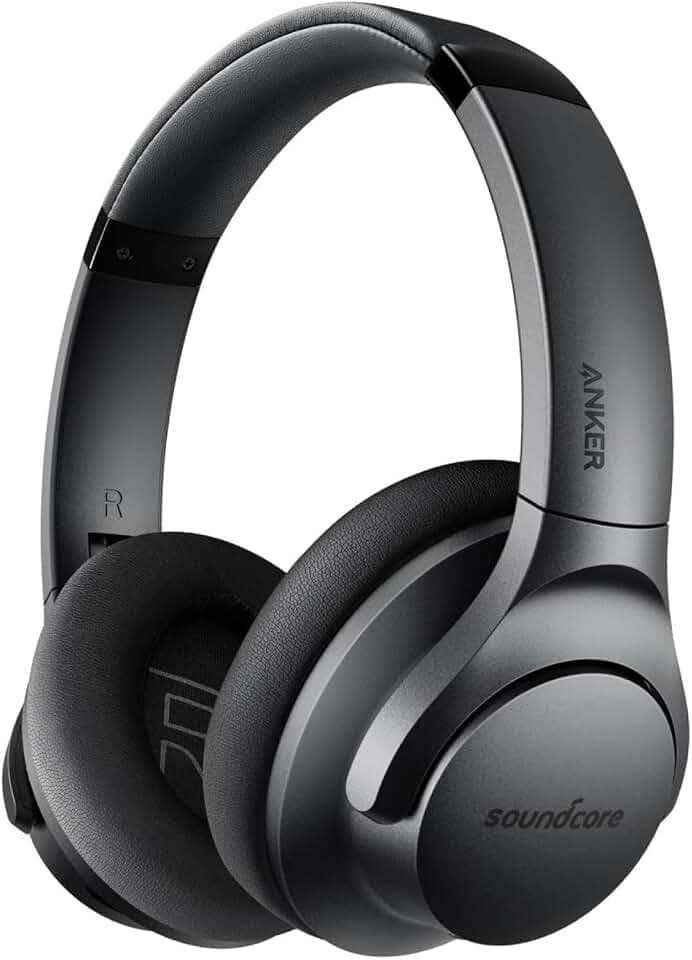 Soundcore Life Q20 Bluetooth Kopfhörer, Aktive Geräuschunterdrückung, 40 St. Wiedergabezeit, Hi-Res Audio, Intensiver Bass, kabellose Kopfhörer für Homeoffice, Online-Unterricht, K 19,5 x 18 x 7,8 cm