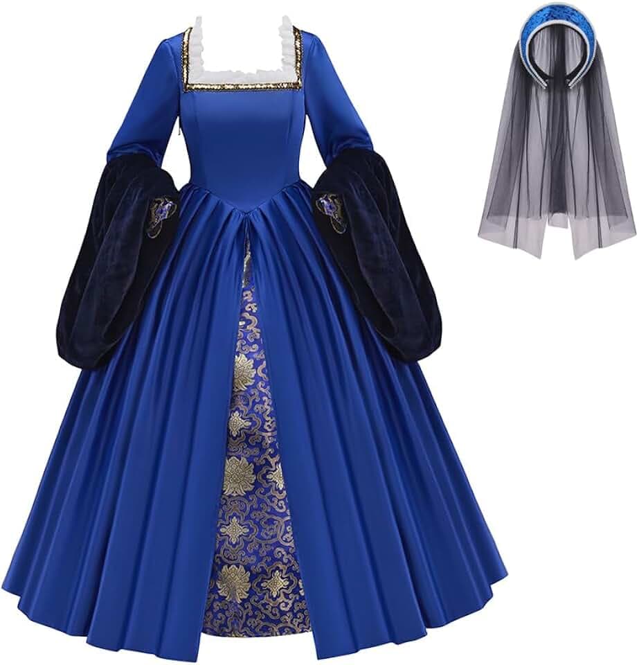 Tudor Period Anne Boleyn Costume Dress Women Renaissance Tudor Princess Queen Elizabethan Costume Ball Gown