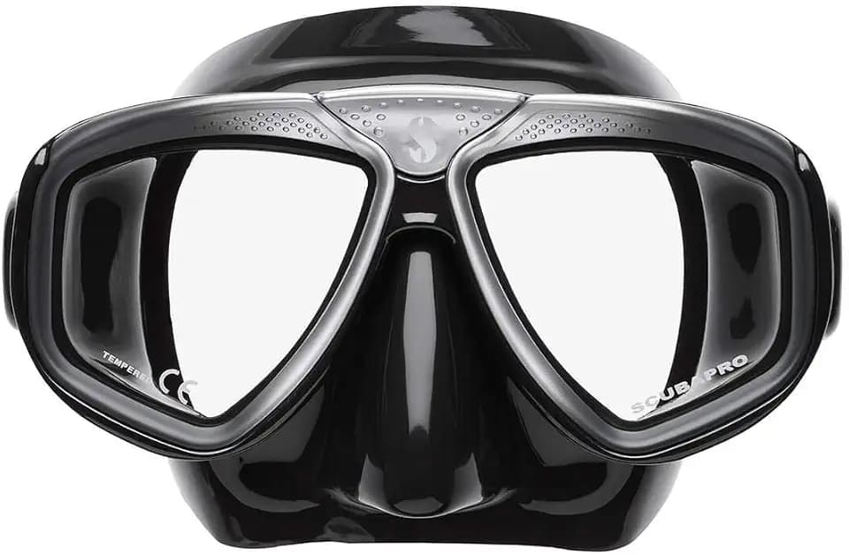 SCUBAPRO Zoom Scuba Mask with Ultra Clear Dual Lens and Lens-Change System for Optical Lenses for Diving, Full Black