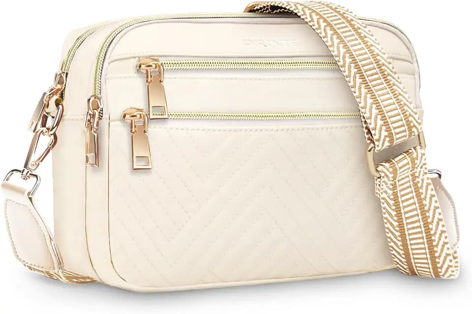 printe Small Crossbody Bags for Women, Vegan Leather Trendy Purses for Women, Travel Handbags with Adjustable Shoulder Strap