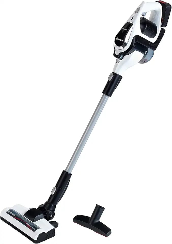 Theo Klein 6812 Bosch Staubsauger|Batteriebetriebener Staubsauger mit Saug- und Soundfunktion|Dreh- und entfernbarer Bodendüse mit Laufwalze|Maße: 16cmx16cmx80cm|Spielzeug für Kinder ab 3 Jahren