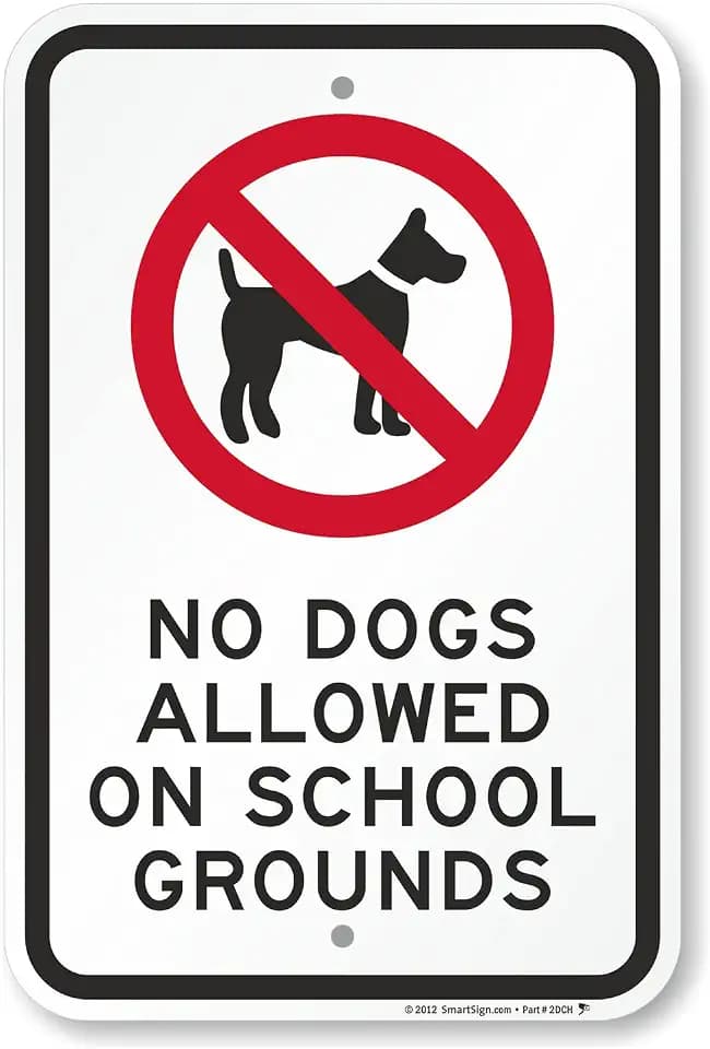 SmartSign "No Dogs Allowed On School Grounds" Sign | 12" x 18" Aluminum