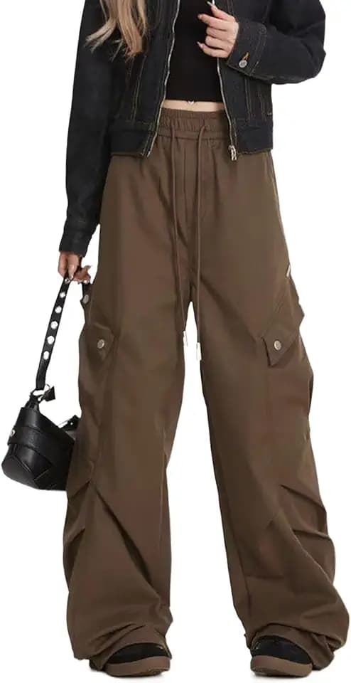 Skateboard Frog Y2K Baggy Wide Leg Cargo Pants Women Drawstring Streetwear