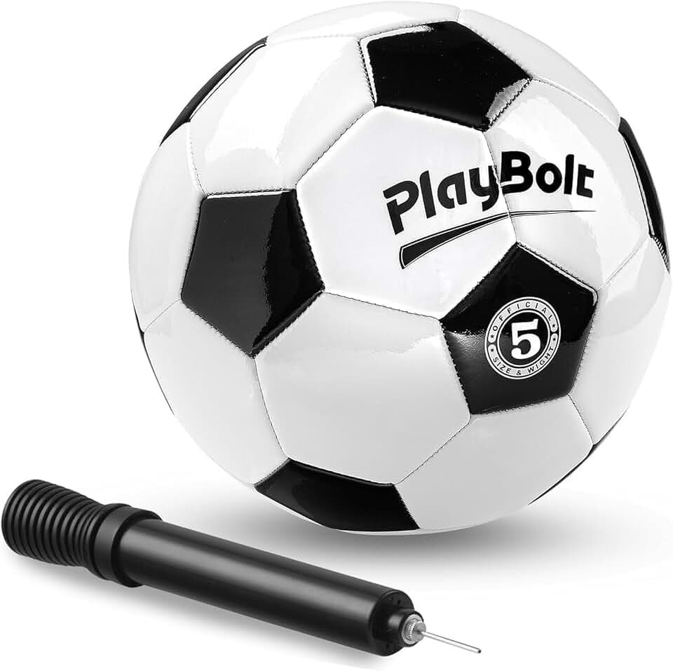 PlayBolt Schwarz-Weiß-Fußbälle, Größen 2, 3, 4, 5, 1 oder 4 Stück
