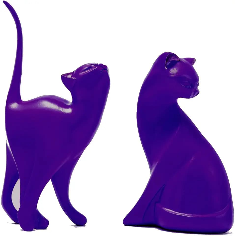 Skulptur Modern Wohnzimmer, Skulpture Dekoration Wohnzimmer, Statue bücherregal Deko für Regal, Tisch Deko Büro Dekoration Wohnung Modern Sculpture, Katzen Schwänze Schmuck Organisator (Lila)