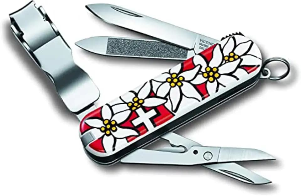 Victorinox Schweizer Taschenmesser, Nail Clip 580, Multitool, Maniküre, Pediküre, 8 Funktionen, Kleine Klinge, Nagelfeile, Rot