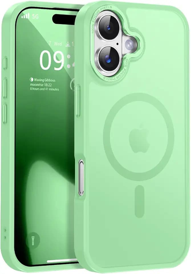 Newfuture Magnetic for iPhone 17 Case Matte Shockproof, Matcha Green