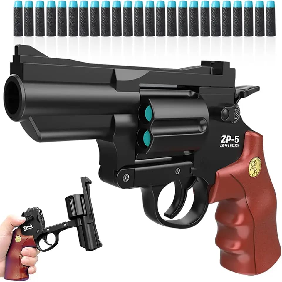 Schaumstoff Revolver Spielzeug,Spielzeugpistole, Kinder Pistole Spielzeugpistolen für Kinder Toy Gun (schwarzer Kaffee)