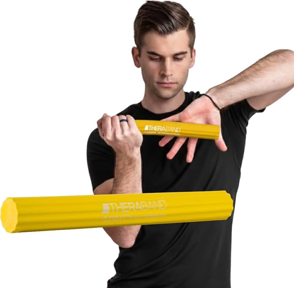 THERABAND FlexBar Resistance Bar, Extra Light, Wrist & Forearm, Yellow
