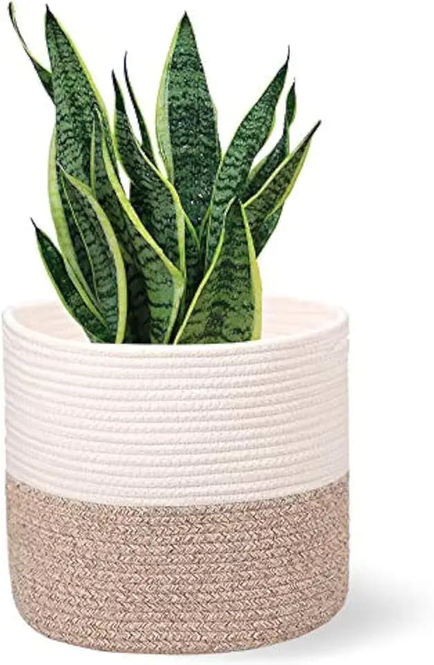 Planter Baskets for Indoor 11" Cotton Rope 11"x11"Khaki