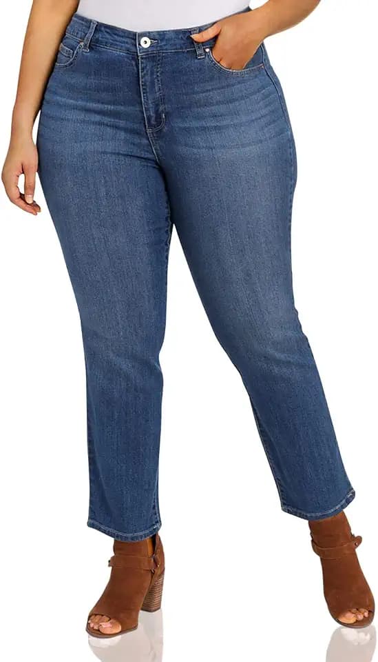Bandolino Women's Mandie Signature Fit High Rise Straight Leg Jean