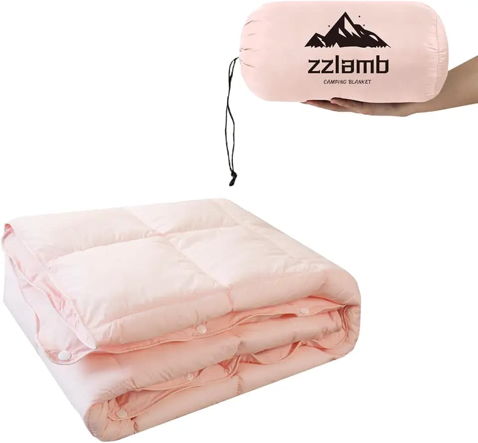 zzlamb Camping Blanket Compact Down Alternative Outdoor Blanket