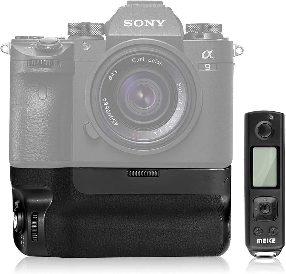 Meike Die Neue MK A9 Pro Batteriegriff Eingebaute 2,4 GHz Fernbedienung Bis zu 100M zur Steuerung der Aufnahme Vertikal-Aufnahme-Funktion für Sony A9 A7RIII Kamera