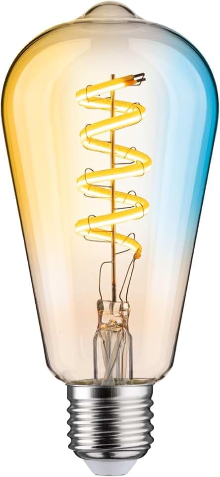 Paulmann 29157 Filament 230V Smart Home Zigbee LED Kolben ST64 E27 600lm 7,5W Tunable White dimmbar Gold Leuchtmittel