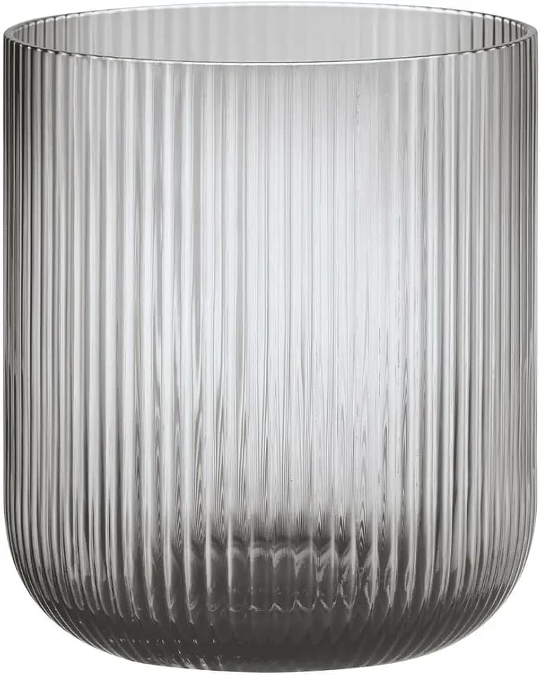 blomus -VEN- Windlicht Size M, sanfter Grauton, eleganter Blickfang als Windlicht oder Vase, Farbe Smoke (66249)