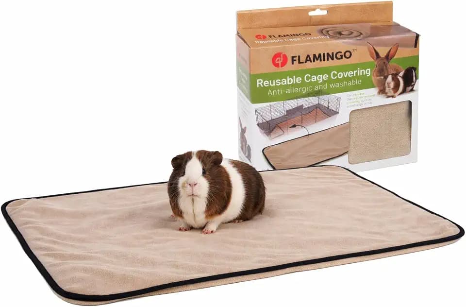 Kaninchen zubehör - Hamster zubehör - bodenmatte Taupe 100x55x0,4 cm - Textil 3 Schichten - schnell trocknend - waschbar 40°C - staubfrei - saugfähig