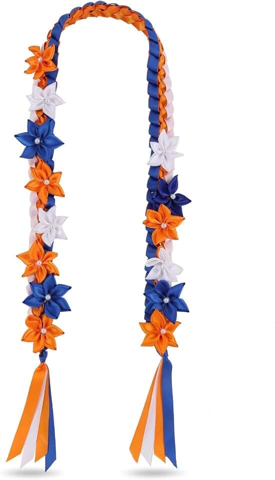 TFTANFAN Graduation Flower Lei Hawaiian Floral Necklace for Graduation Ceremony Graduation money lei Gift for Women Men