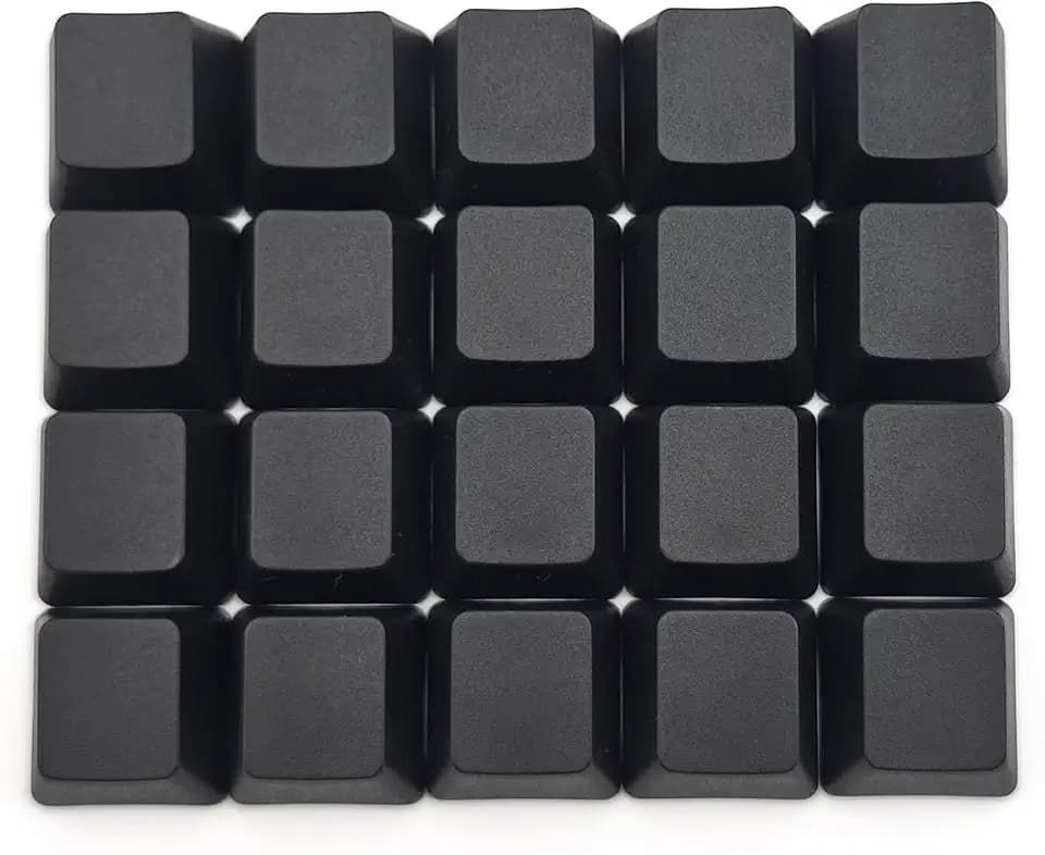 OEM Profile Blank Black Keycaps PBT Material 1U R4 Keycap for MX switches Mechanical Keyboard (Black, 20pcs)