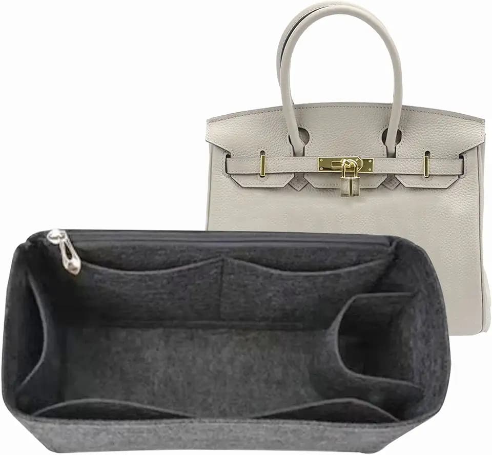 Lckaey Bag Organizer for Birkin - Felt Organizer with 30 Inserts - Grey-M