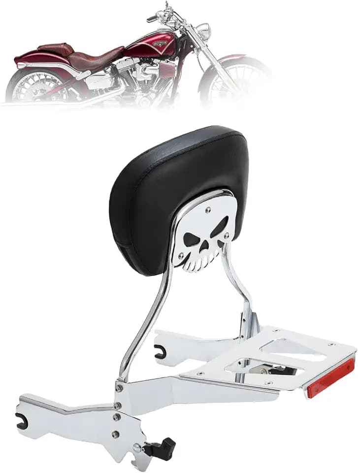 Kinglemc Holdfast Sissy Bar Passenger Backrest for Harley Softail(Chrome)