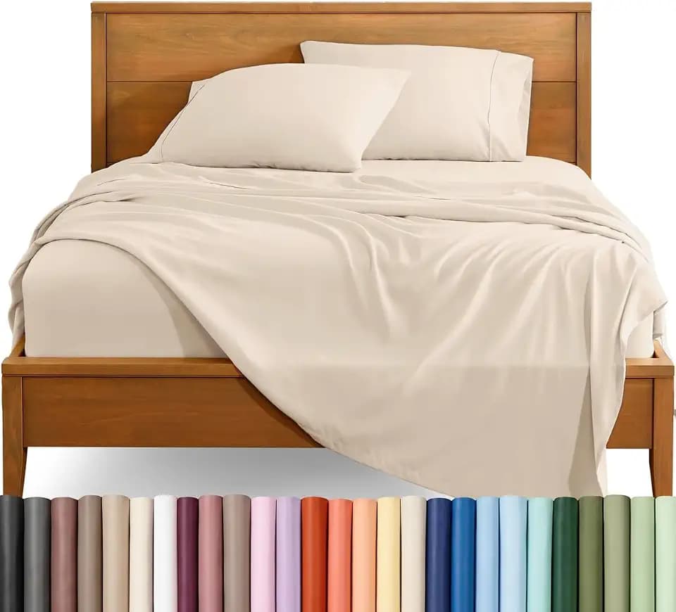 Bare Home Queen Sheet Set - 1800 Ultra-Soft (Queen, Sand)