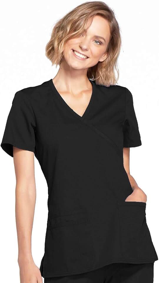 Cherokee WW Originals Scrubs for Women Mock Wrap Nursing Scrub Top