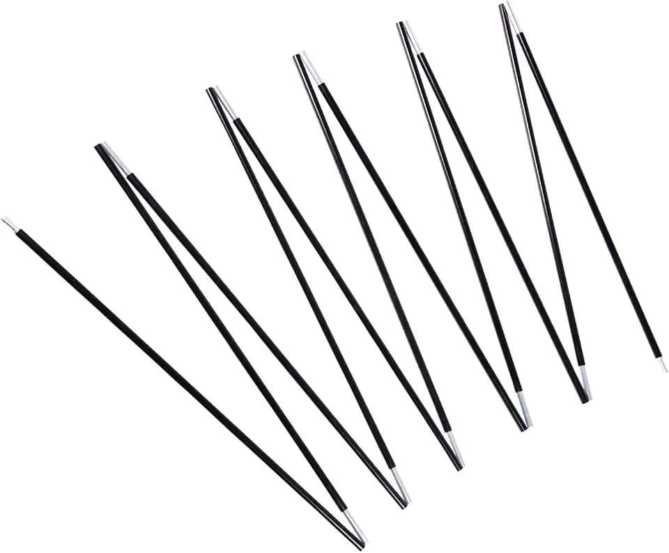Aluminum Tent Poles Replacement, Black Pre-Assembled Tent Pole, 7001 T6 Heated Camping Tent Rod