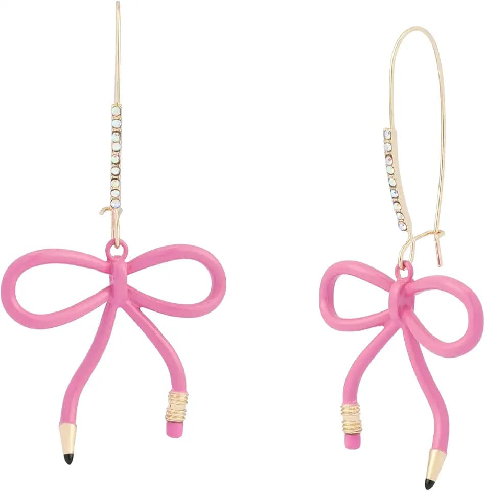 Betsey Johnson Jewelry Women's Best In Class Bow Pencil Dangle Earrings