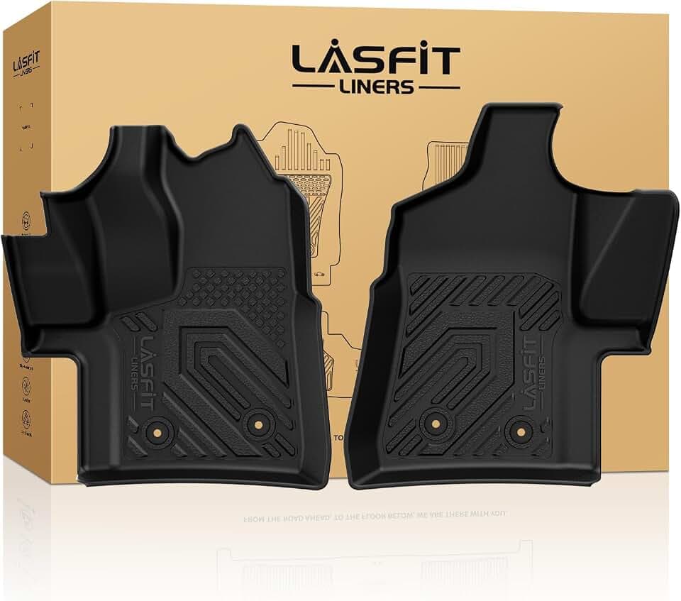 LASFIT Floor Mats for Ford Transit 2022-2027 Vinyl Floor with Posts Only