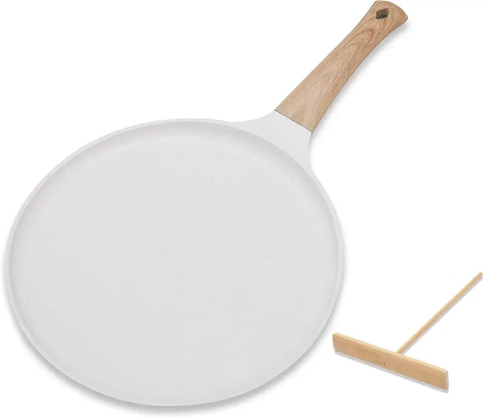 Crepe Pfanne Antihaftpfanne Omlettenpfanne (28cm Weiß)