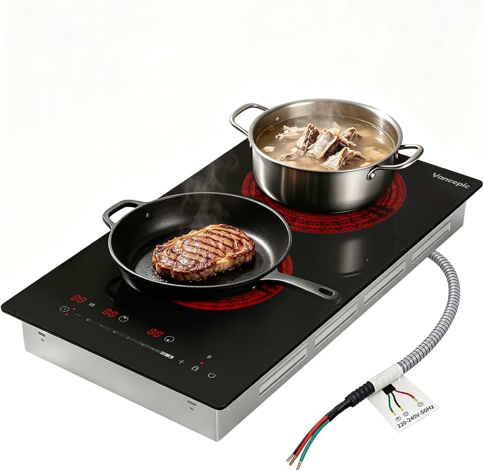 Vancepic 2 Burner Electric Cooktop, 3000W, 12" Built-in Electric Stovetop