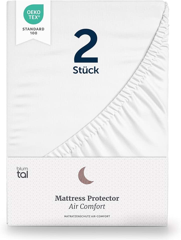 Blumtal® Matratzenschoner 140x200cm im 2er Set - Matratzenschutz wasserdicht - Oeko-TEX zertifizierter Matratzenschoner wasserdicht 140x200 cm - knisterfreier Schutz Matratzen - Schonbezug Matratze
