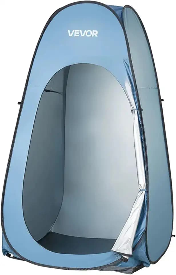 VEVOR Camping-Duschzelt, 210,8 x 106,7 x 210,8 cm, 2 Räume, übergroß, tragbar, Outdoor, Sichtschutz, Zelt mit abnehmbarem Oberteil, Taschen, Seil zum Aufhängen und Wäscheleine, zum Anziehen, Wechseln,