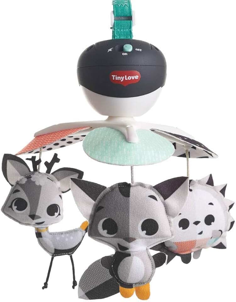 Tiny Love Take Along Mobile, 3-in-1 Musik Mobile Baby Elektrisch, 0+ Monate, für Babybett, 3 Verbindungsstücken, 5 Melodien, 30 Minuten Kontinuierliche Musik, Magical Tales