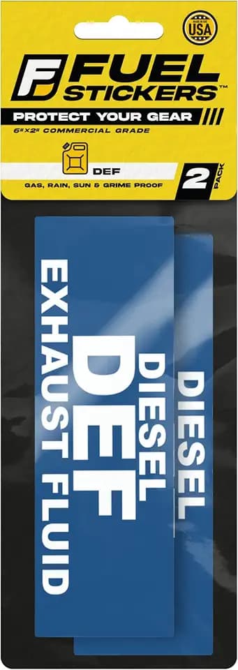 DEF Sticker - Diesel Exhaust Fluid Labels for Diesel Engines, Trucks, Semi-Trailers - Weather Proof, Extreme Stick, Durable, DEF Only Labels by Fuel Stickers - USA Made (6x2 inch), 10 Pack
