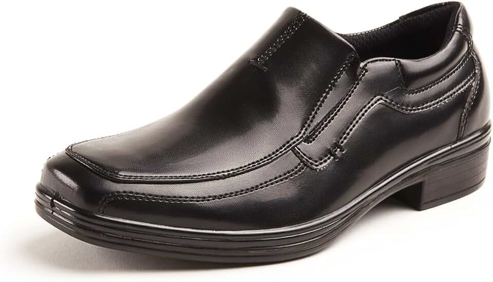 Deer Stags Boys' Wise Slip On Youth Dress Shoes Loafers for Church, Formal, School Uniform / Black