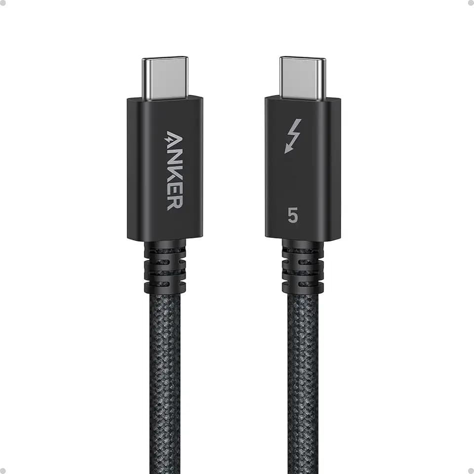 Anker Prime Thunderbolt 5 Cable, 1.7ft USB-C to USB-C Cable, 240W Charging