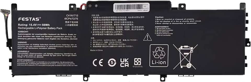 FESTAS 50 Wh C41N1715 Akku, kompatibel mit Asus Zenbook 13 UX331UA UX331UN UX331FN U3100FN U3100UN UX331UA-1A UX331UA-1B UX331UA-1E UX331UA-DS71 UX331UN-1E UX331E 31UN-EG 105T