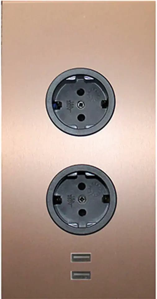 Ecksteckdose 2ST220 - Steckdose 2fach mit 2x USB für die vertikale Montage in einer Ecke, Edelstahl, 230V