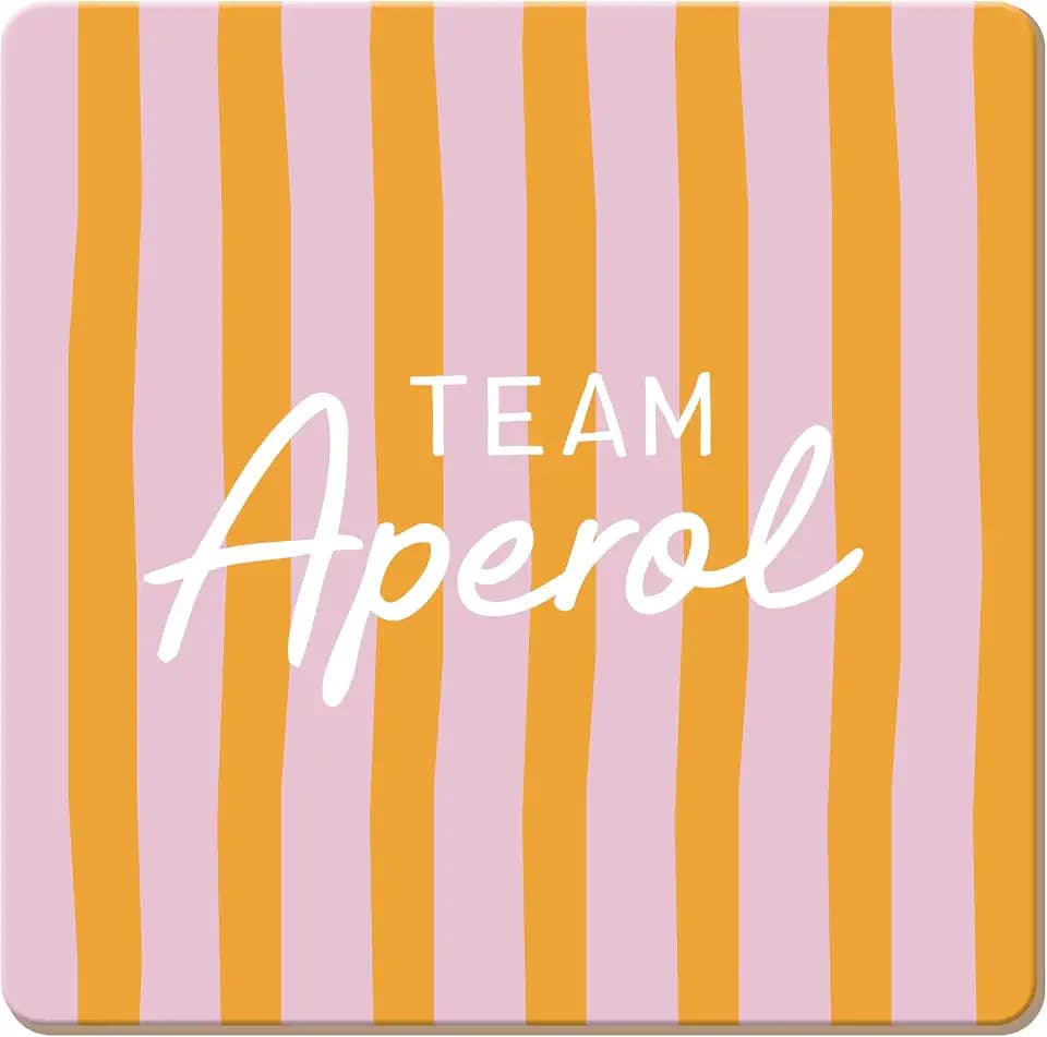 Grafik Werkstatt lustiger Untersetzer aus Kork | Team Aperol, Bunt