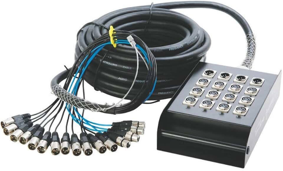 OnStage On-Stage 12 x 4 XLR Snake, Black, 50 Foot (SNK12450V2)