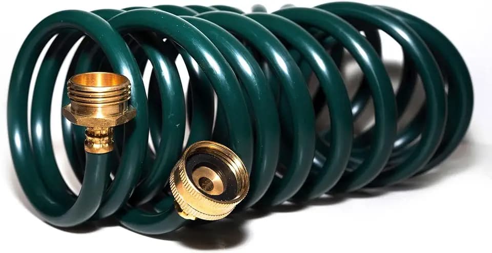 Orgrimmar 25FT Green EVA Coil Garden Hose with Metal Fittings