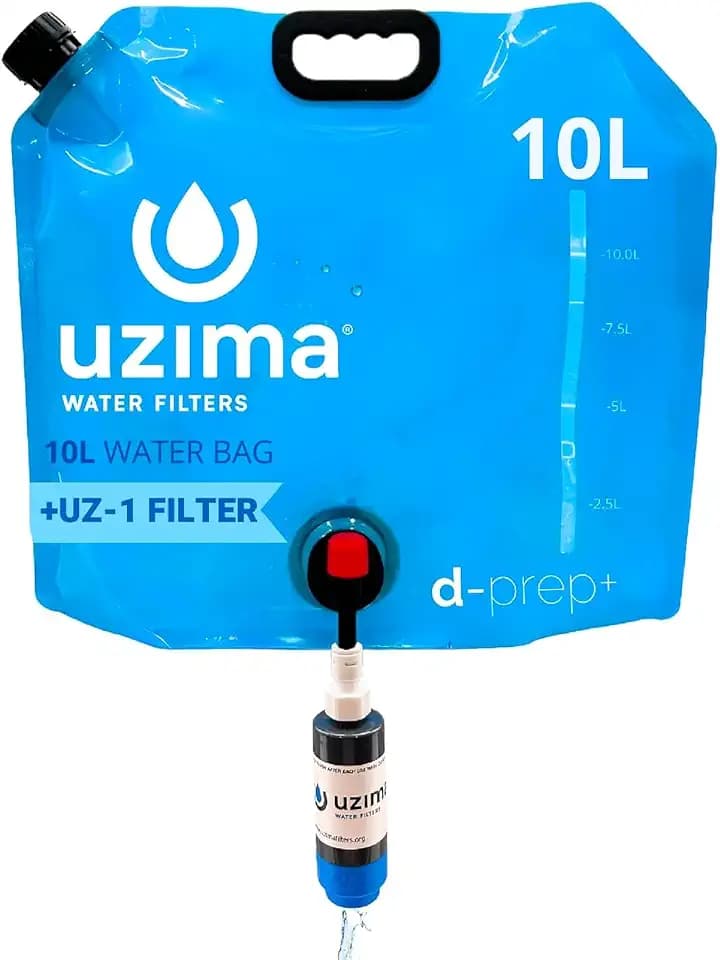 Uzima D-Prep Plus 10L Gravity Water Bag & Bladder with UZ-1 Filter