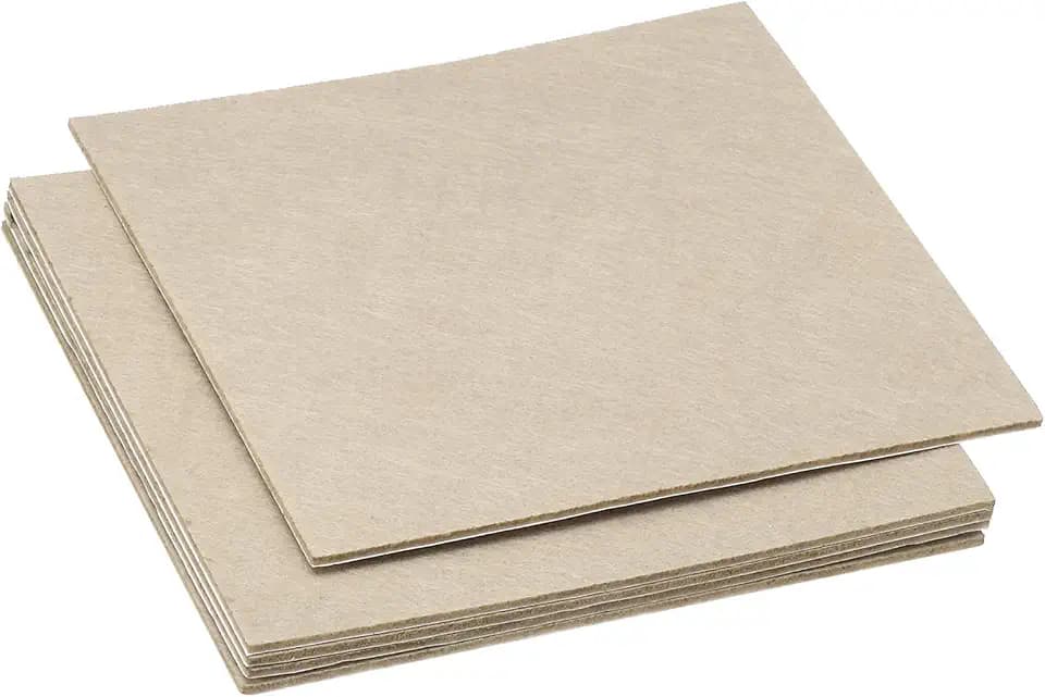 PATIKIL 12x12 Inch Lamp Base Felt, 5Pack 2mm Thickness Square Felt Furniture Pad Soft Adhesive Non-Slip Anti-Scratch Backed Felt for Lamp Furniture DIY Craft, Beige