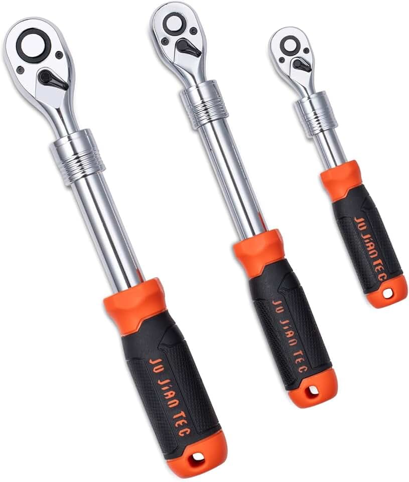 3-Piece Ratchet Wrench Set, 1/4", 3/8", 1/2" Drive