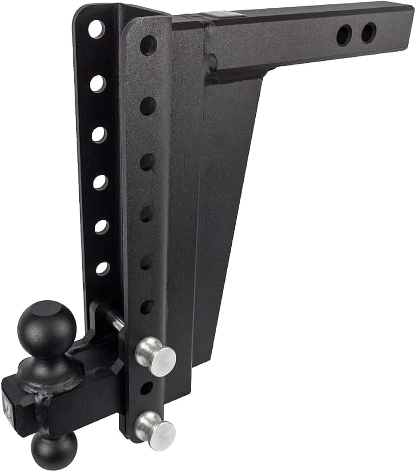 BulletProof Hitches - 2.0" Adjustable Extreme Duty Trailer Hitch (30,000 lb. Rating) - 12" Drop/Rise with 2" and 2 5/16" Dual Ball - Powder Coat, Solid Steel, Corrosion-Resistant