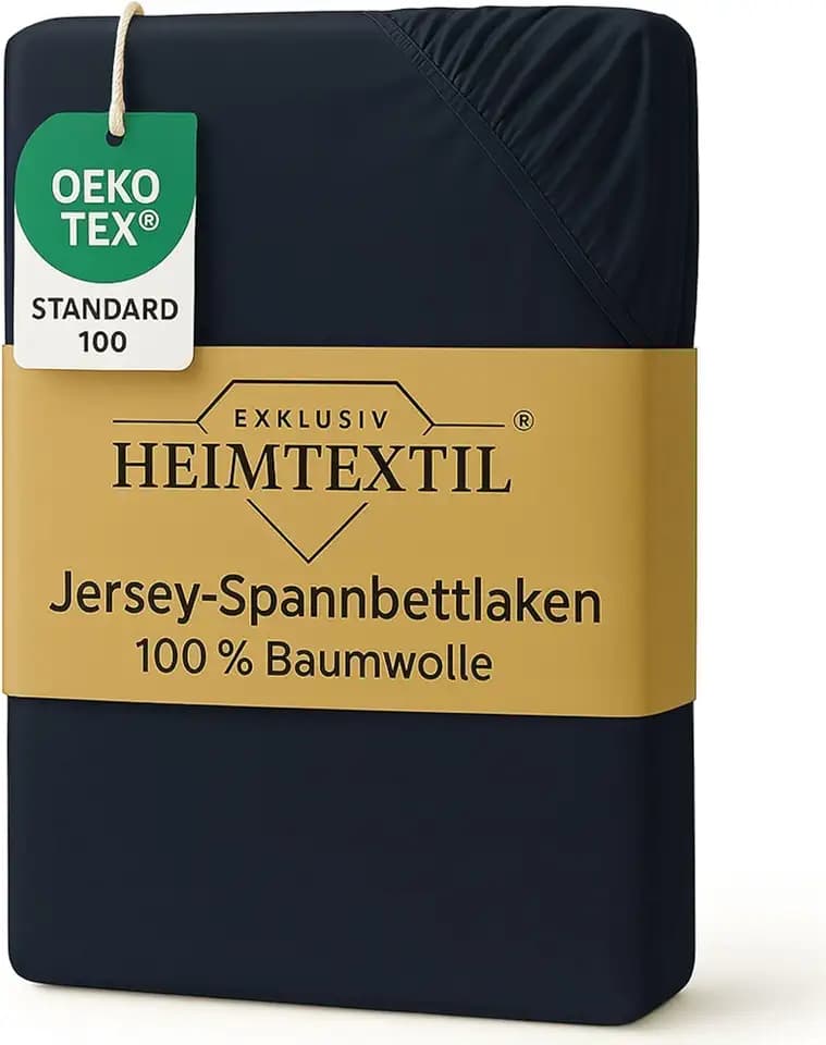 EXKLUSIV HEIMTEXTIL Jersey Spannbettlaken Premium 180-200 x 200 cm Anthrazit