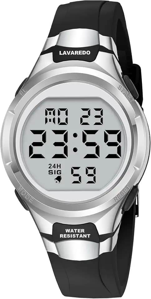 Womens Watches Sport Alarm Stopwatch LED Silicone Waterproof Watch
